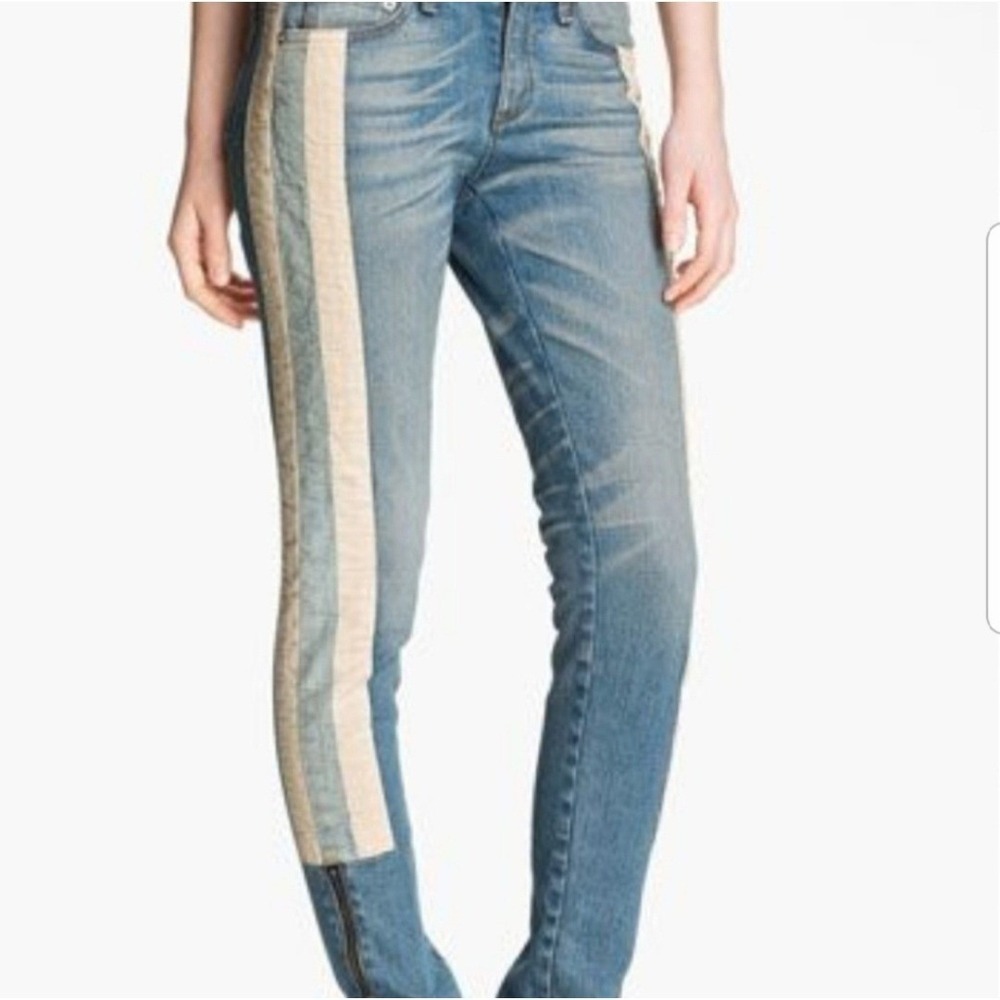 Rag & Bone RELAY Jeans Denim Light Wash Straight Leg Ankle Zip‎ Women's  28